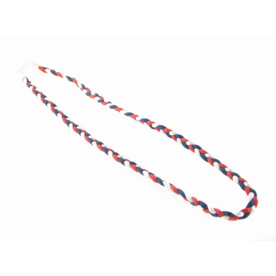 Cordon Hilo Trenzado Rojo-Azul-Blanco 45 cm