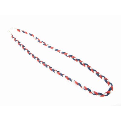 Cordon Hilo Trenzado Rojo-Azul-Blanco 45 cm