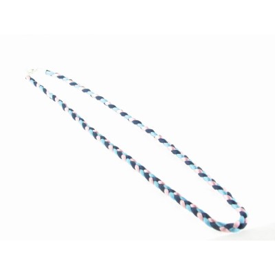 Cordon Hilo Trenzado Rosa-Celeste-Azul Plata 45 cm