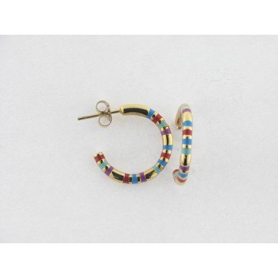 Viceroy pendientes aro acero chapado esmalte