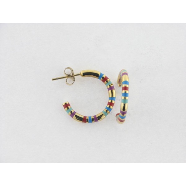 Viceroy pendientes aro acero chapado esmalte