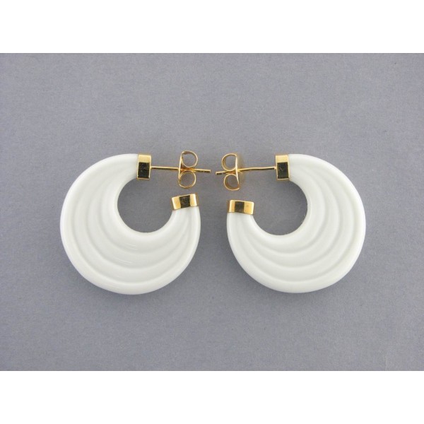 Pendientes plata chapada Arracada blanco