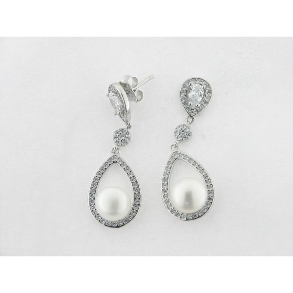 Pendientes Plata Perlas Piedras