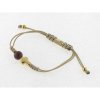 Disorder Pulsera Hilo Beige Bola Murano Rojo Acero Dorado