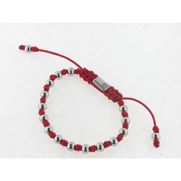Disorder Pulsera Hilo Rojo Bolas 6 mm Acero