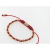 Disorder Pulsera Hilo Rojo Bolas 6 mm Acero Dorado