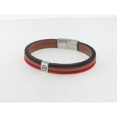 Disorder Pulsera Cuero Cordon Acero