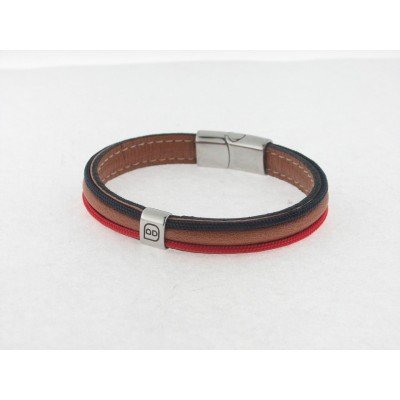 Disorder Pulsera Cuero Cordon Acero