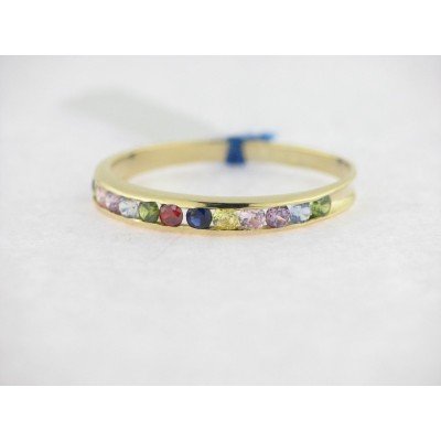 Sortija Oro Piedras Color