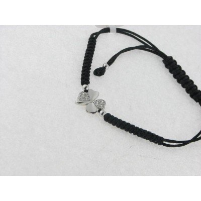 Lotus Pulsera Hilo Plata Piedras