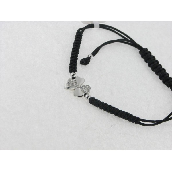 Lotus Pulsera Hilo Plata Piedras