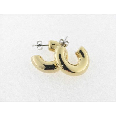 Lotus pendientes aro acero chapado