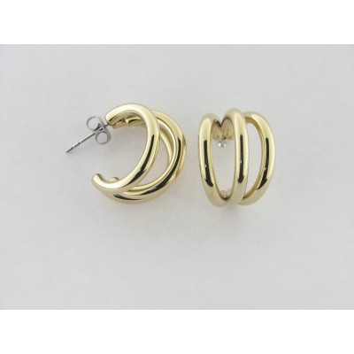 Lotus Pendientes Aro Acero Chapado
