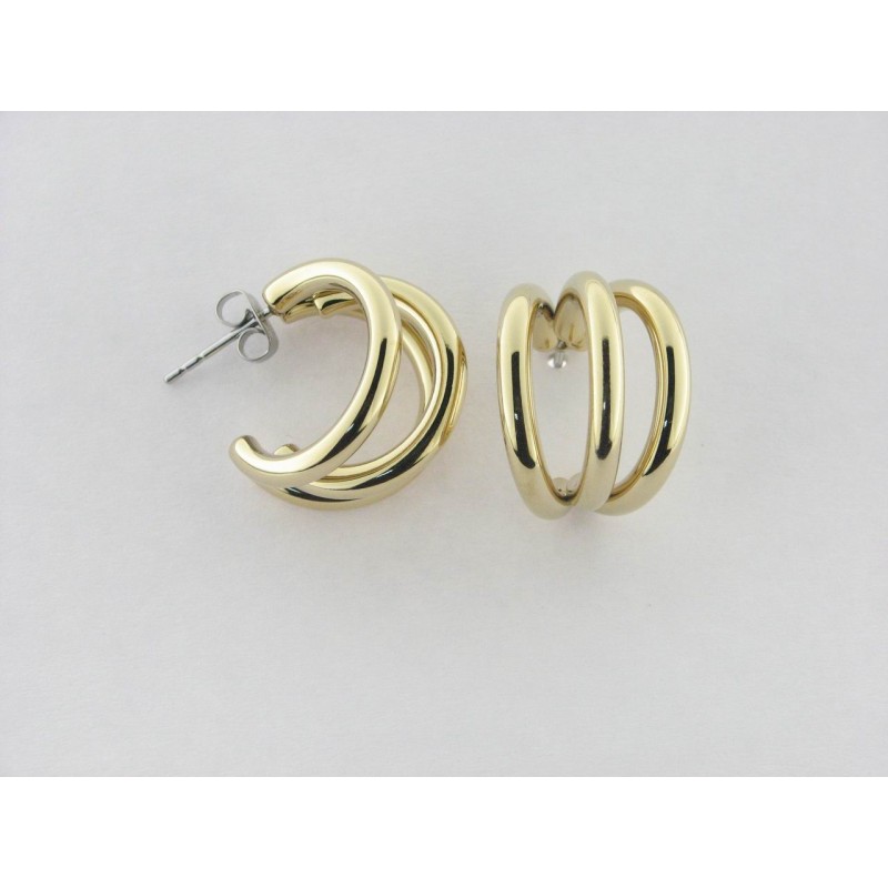 Lotus Pendientes Aro Acero Chapado