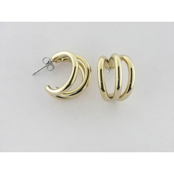 Lotus Pendientes Aro Acero Chapado