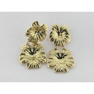 Lotus Pendientes Acero Chapado