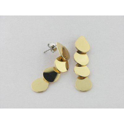 Lotus Pendientes Acero Chapado