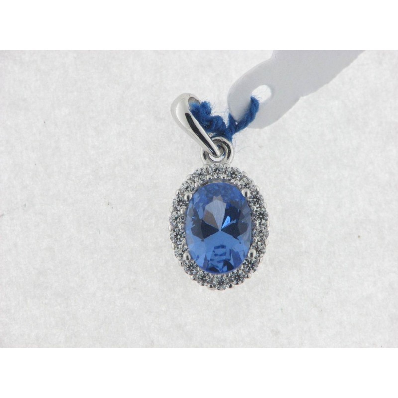 Colgante Oro Blanco Piedras