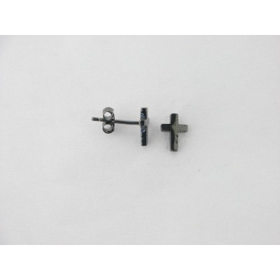 Pendientes plata negra