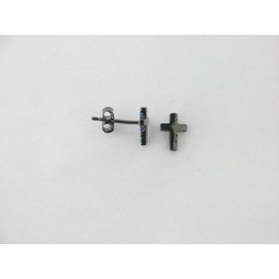 Pendientes plata negra