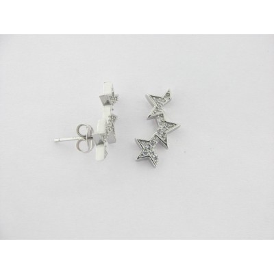 Pendientes trepadores plata circonitas