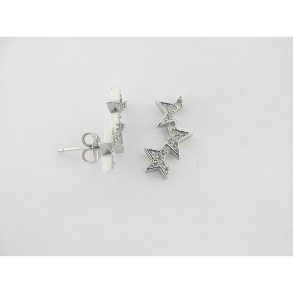Pendientes trepadores plata circonitas