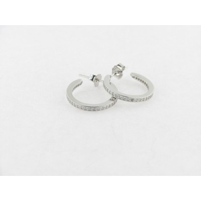 Pendientes aro plata circonitas