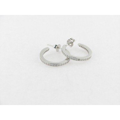 Pendientes aro plata circonitas