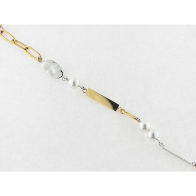 Viceroy pulsera acero chapado perlas