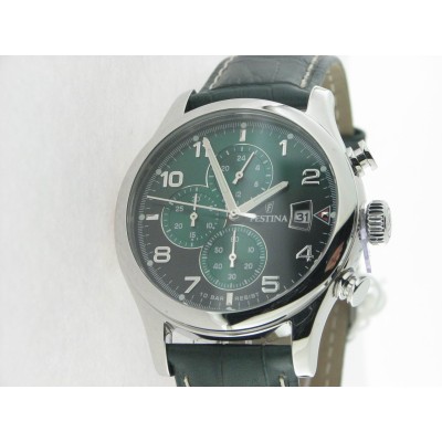 Festina Crono Agujas Acero Correa
