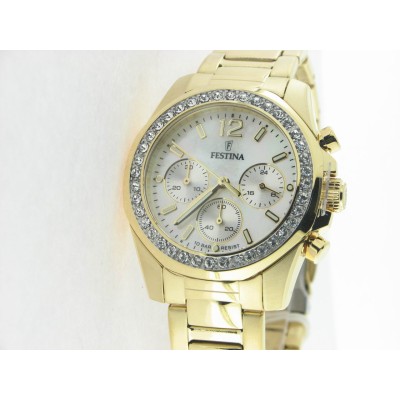 Festina Crono Agujas Acero Chapado Armys Chapado