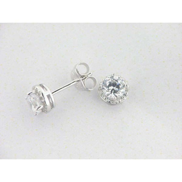 Lotus Pendientes Plata Piedra