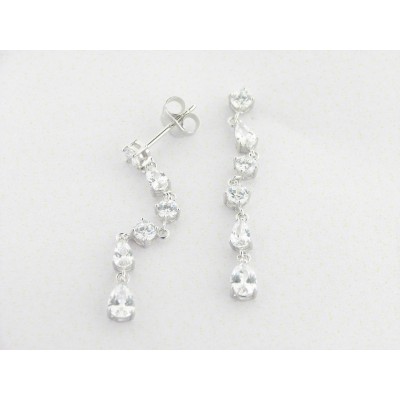 Lotus Pendientes Colgar Plata Piedras