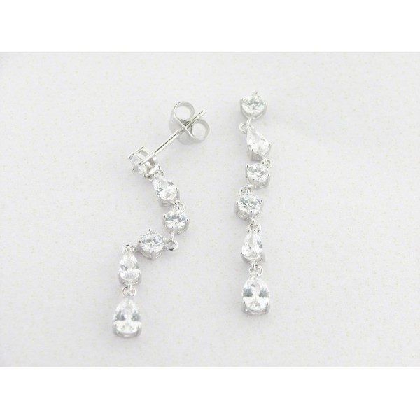 Lotus Pendientes Colgar Plata Piedras