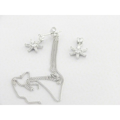 Lotus Pendientes Colgar Plata Piedras