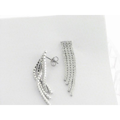 Lotus Pendientes Colgar Plata Piedras
