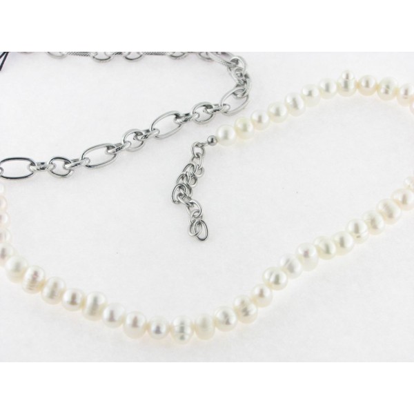 Viceroy gargantilla acero perlas cultivada