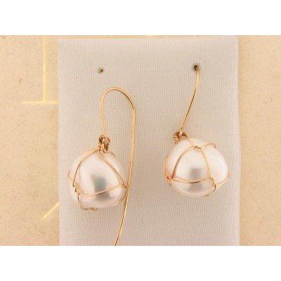 Pendientes Oro Perla