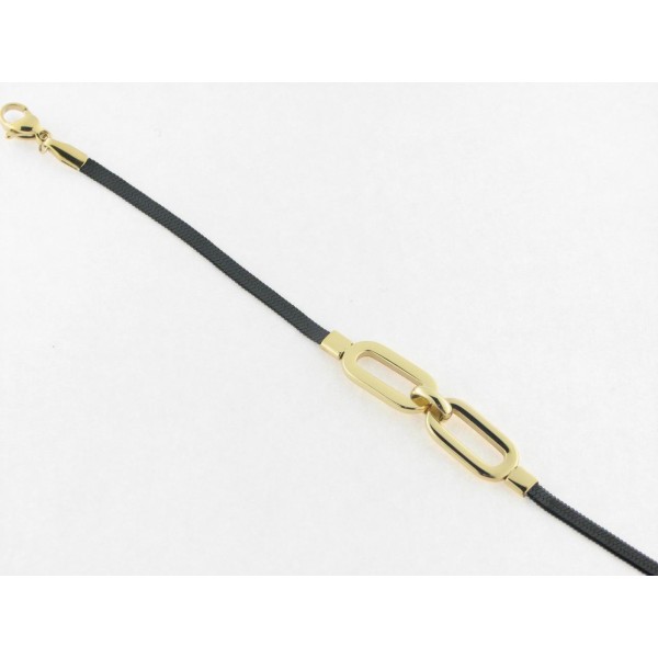 Viceroy Pulsera Acero Negro Dorado