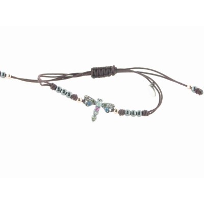 Raive Pulsera Hilo Plata Piedras