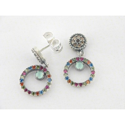 Pendientes Plata Colgar Piedras