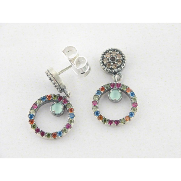 Raive pendientes Plata Colgar Piedras