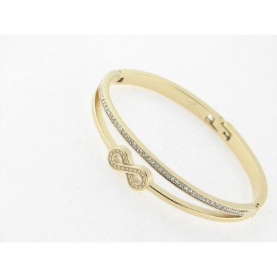 Lotus Pulsera Aro Acero Chapado Piedras