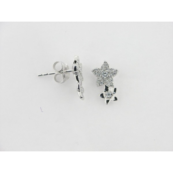 Lotus pendientes plata piedras