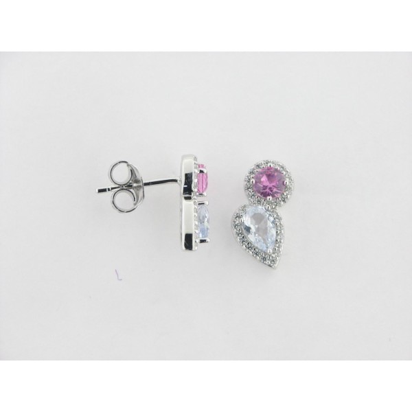 Lotus Pendientes Plata Piedras
