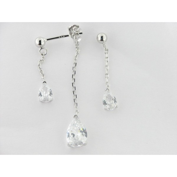 Lotus Pendientes Colgar Plata Piedras