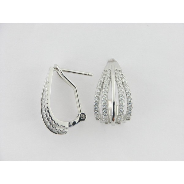 Lotus Pendientes Plata Piedras