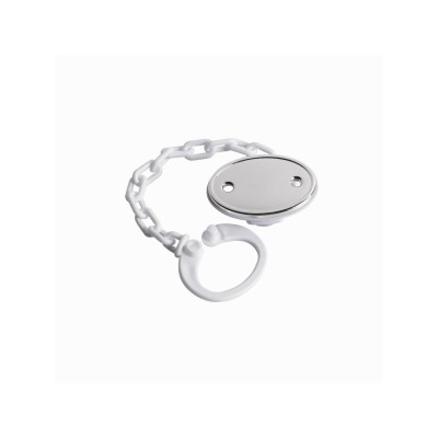 Porta Chupete Blanco Oval Plata