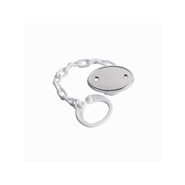 Porta Chupete Blanco Oval Plata