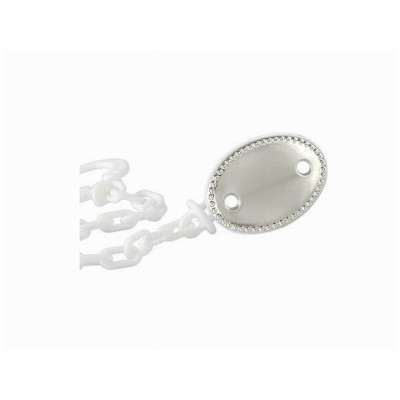 Porta Chupete Oval Grabar Plata